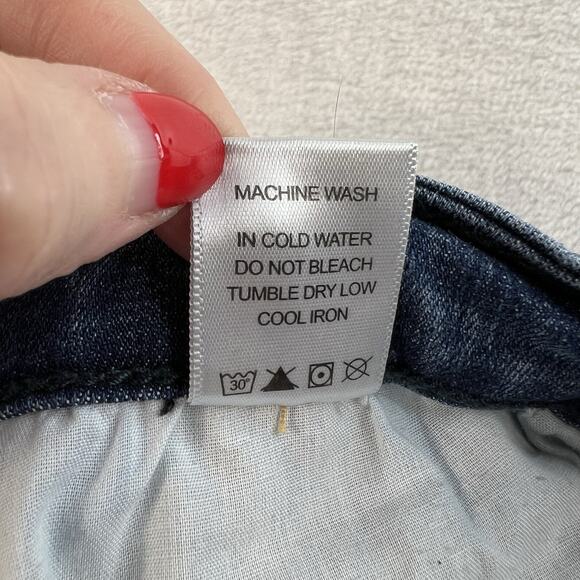 Judy Blue 7 / 28 Skinny Fit Capri Jeans Mid Rise Distressed Stretch Denim Blue - Picture 10 of 15